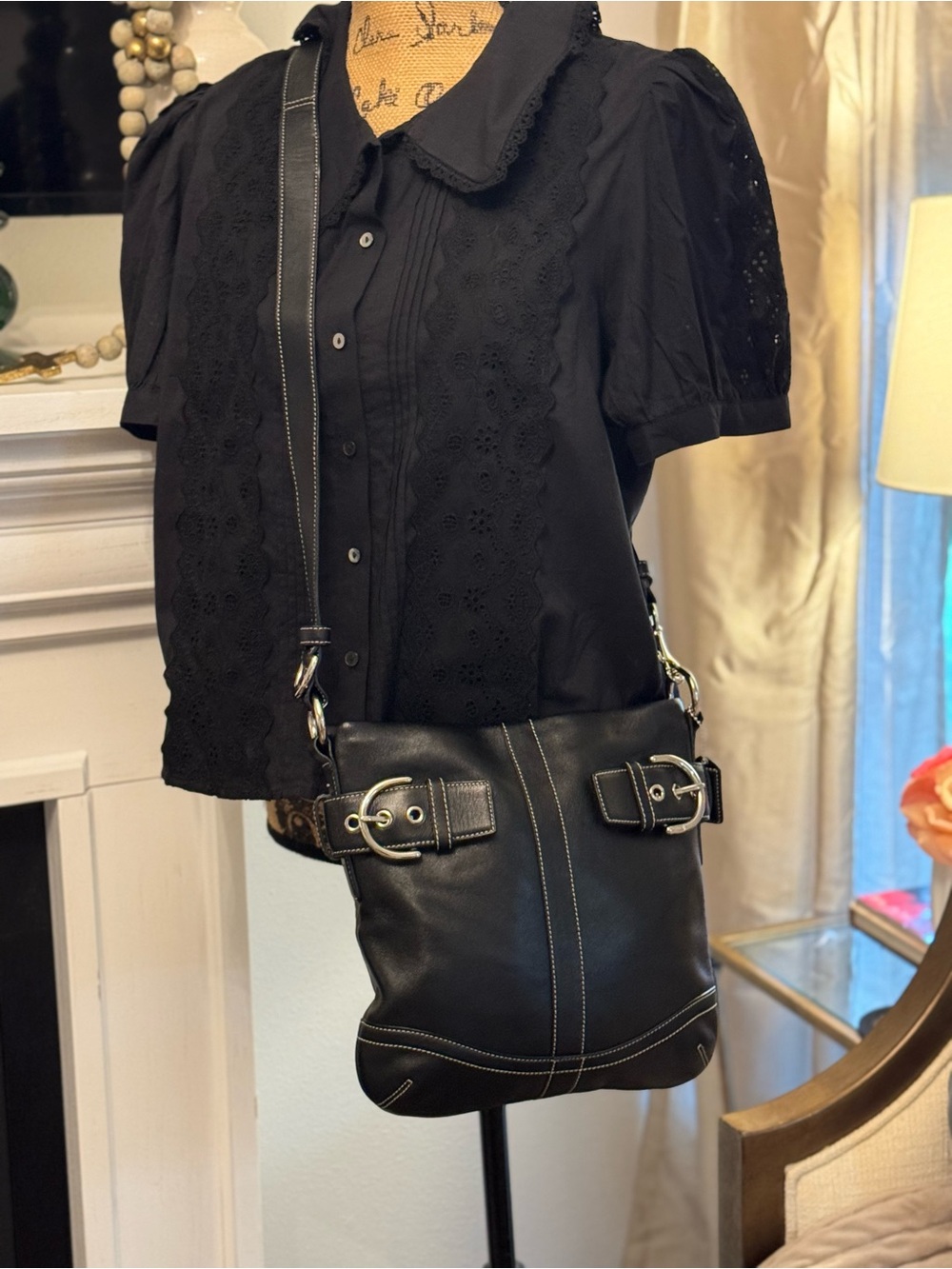 🖤 COACH Y2K VINTAGE SOHO BLACK LEATHER BUCKLE BAG. - Picture 4 of 14